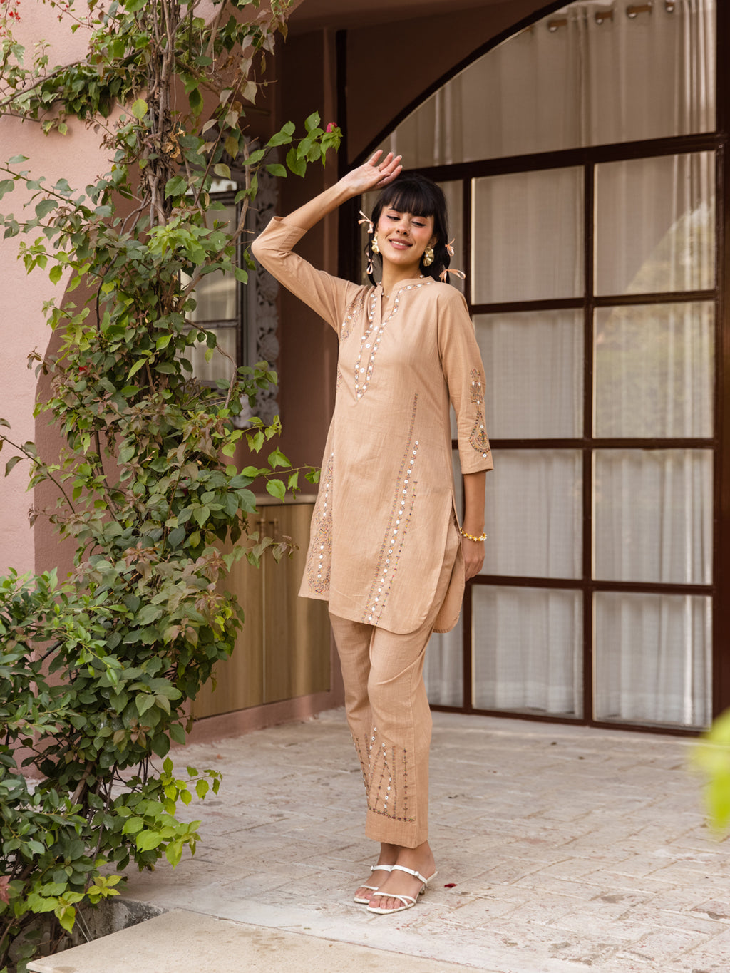 Petter Beige Embroidery Kurta Set