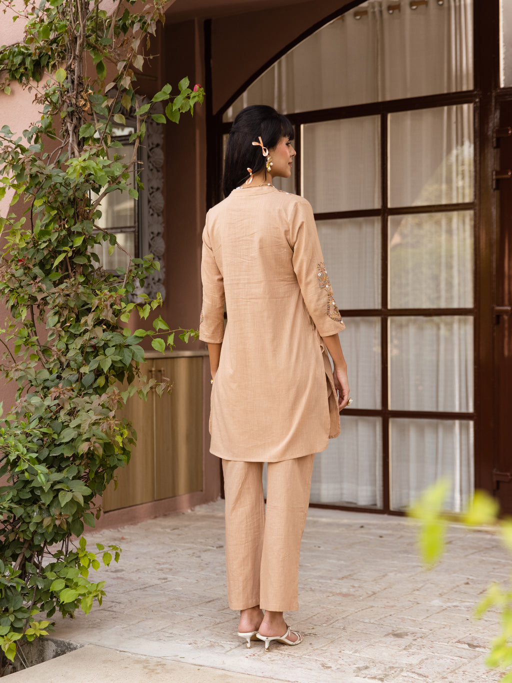 Petter Beige Embroidery Kurta Set