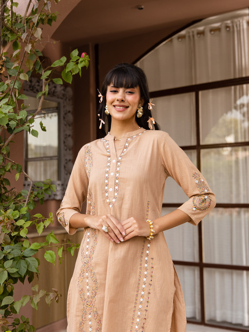 Petter Beige Embroidery Kurta Set