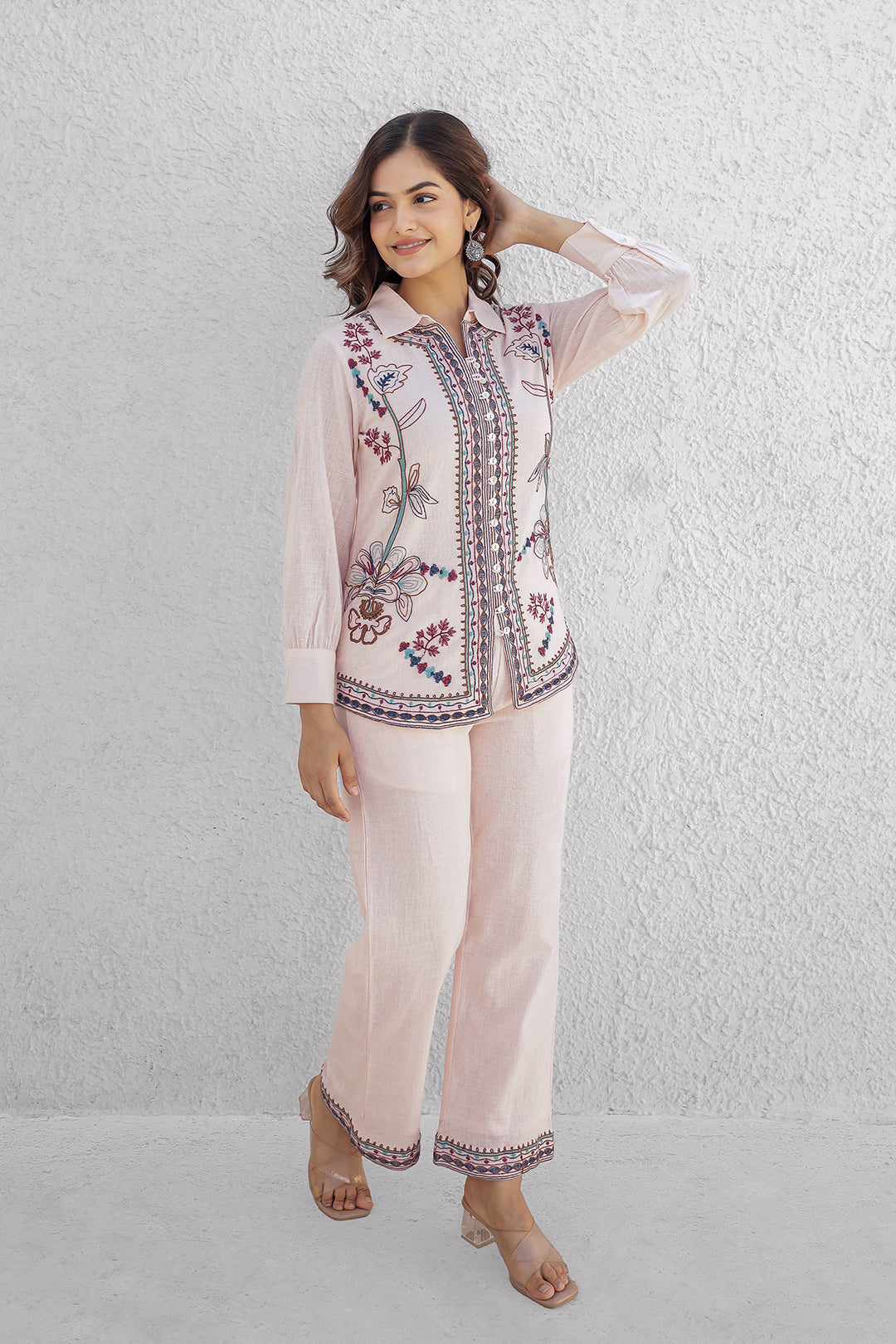 Joshephine Pink Embroidery Co-ord set