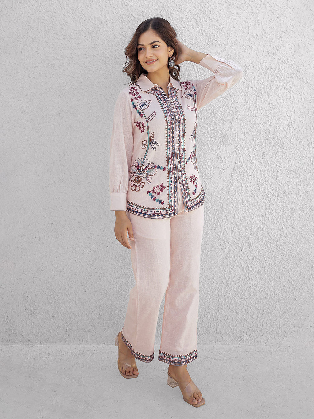 Joshephine Pink Embroidery Co-ord set