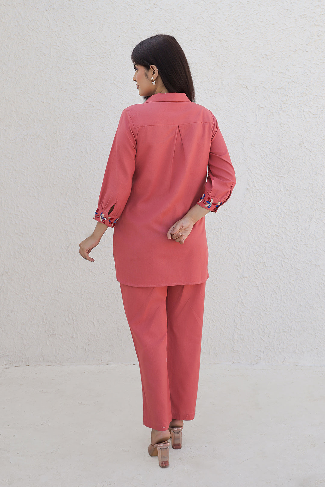 Kabir Red  Embroidery Kurta Set