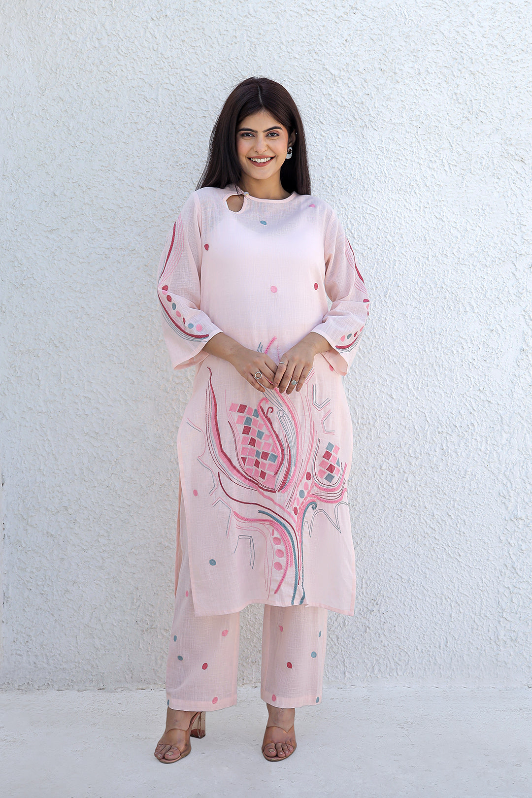 Pink Beauty Pink Embroidery Kurta set