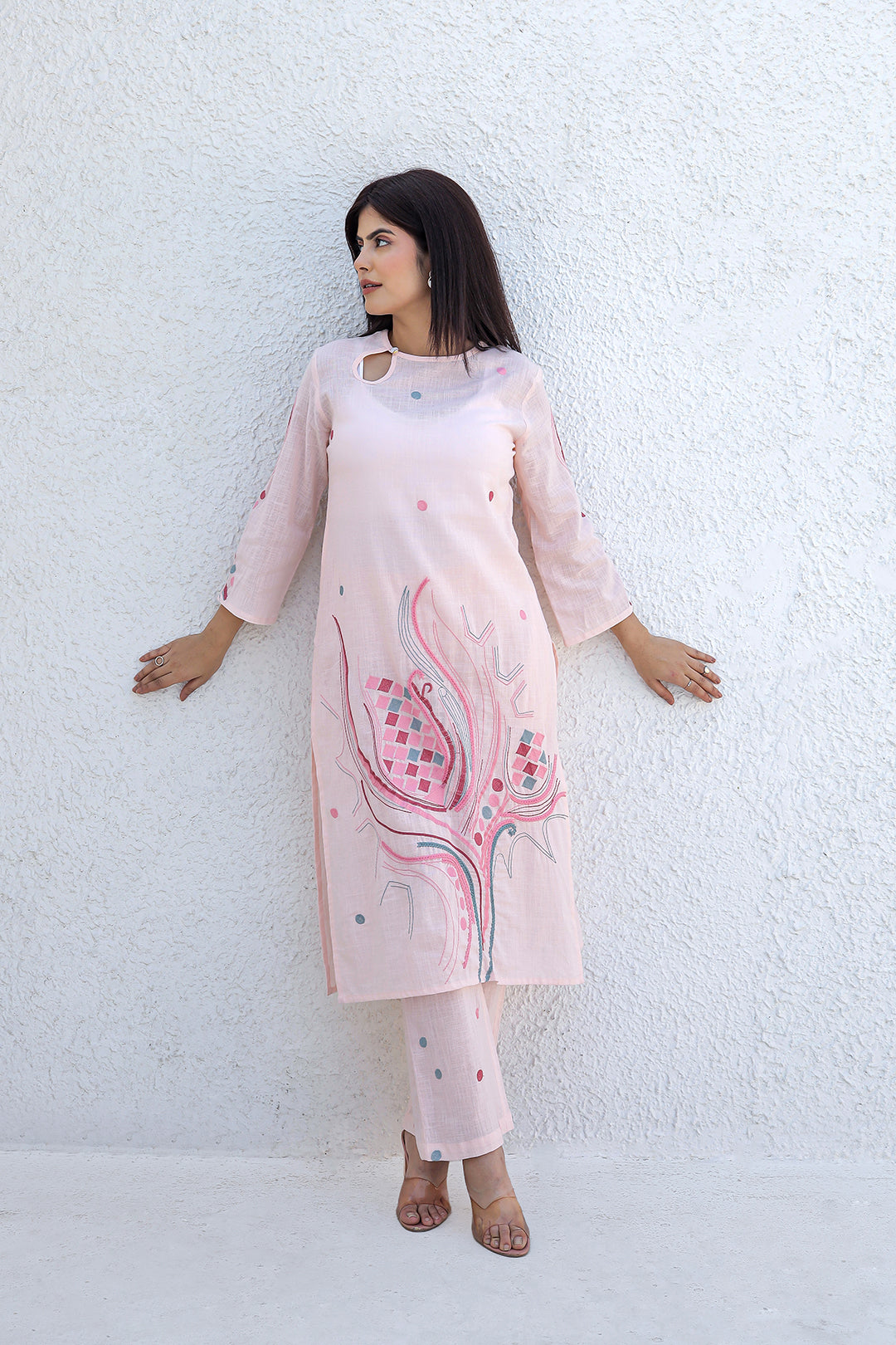 Pink Beauty Pink Embroidery Kurta set