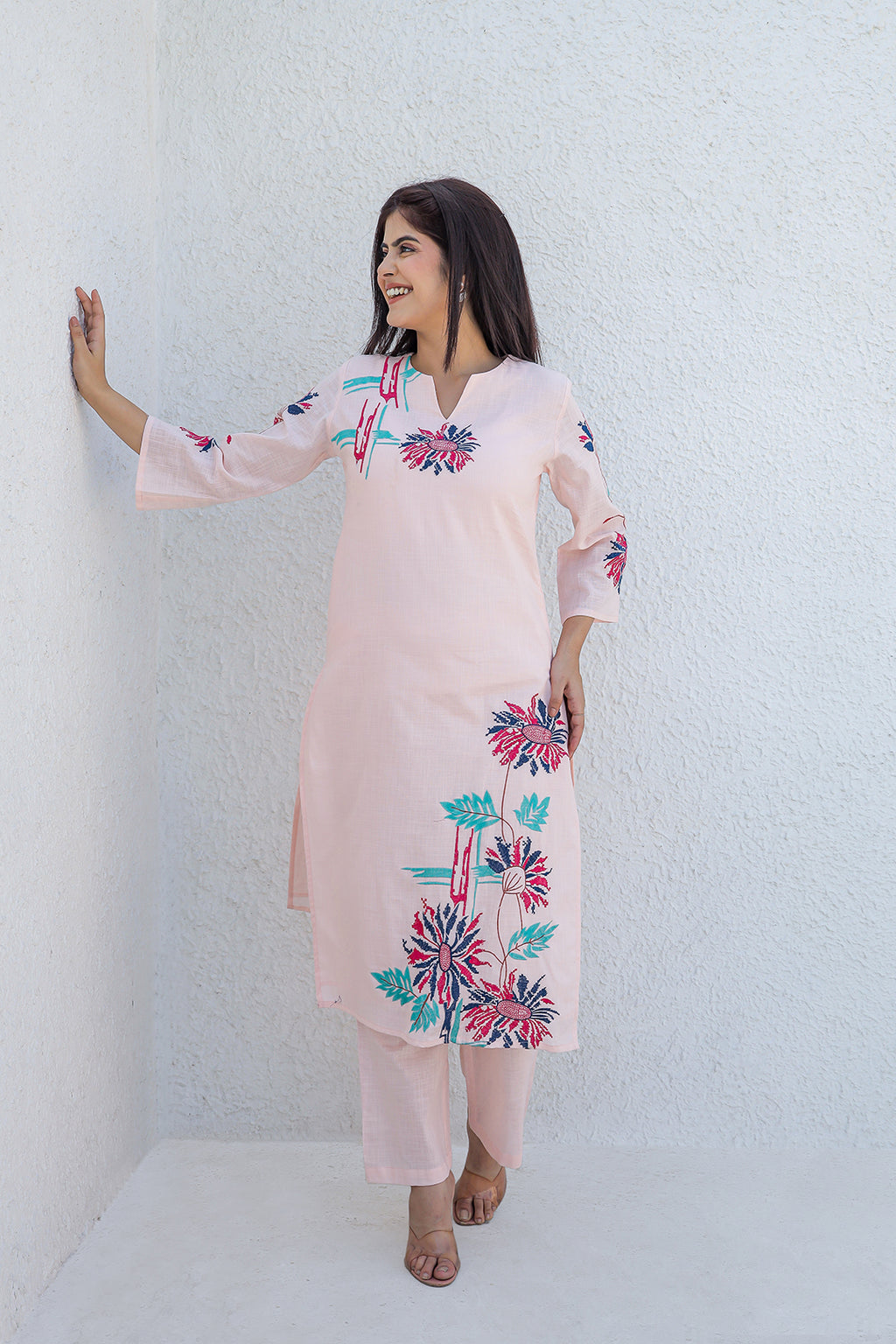 Madhuri Pink Embroidery Kurta set