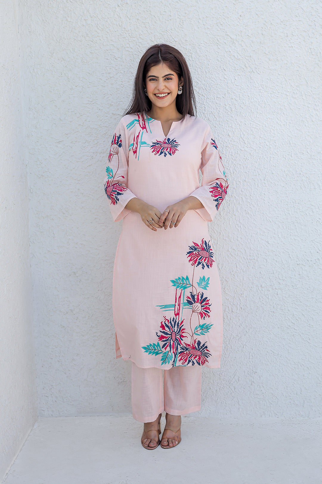 Madhuri Pink Embroidery Kurta set