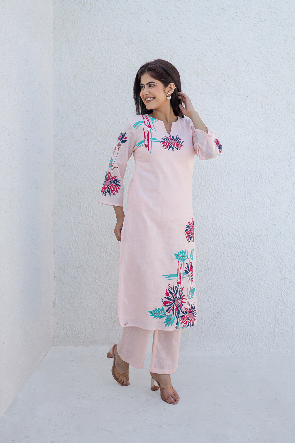 Madhuri Pink Embroidery Kurta set