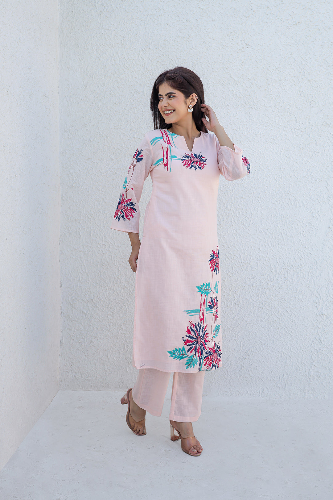 Madhuri Pink Embroidery Kurta set