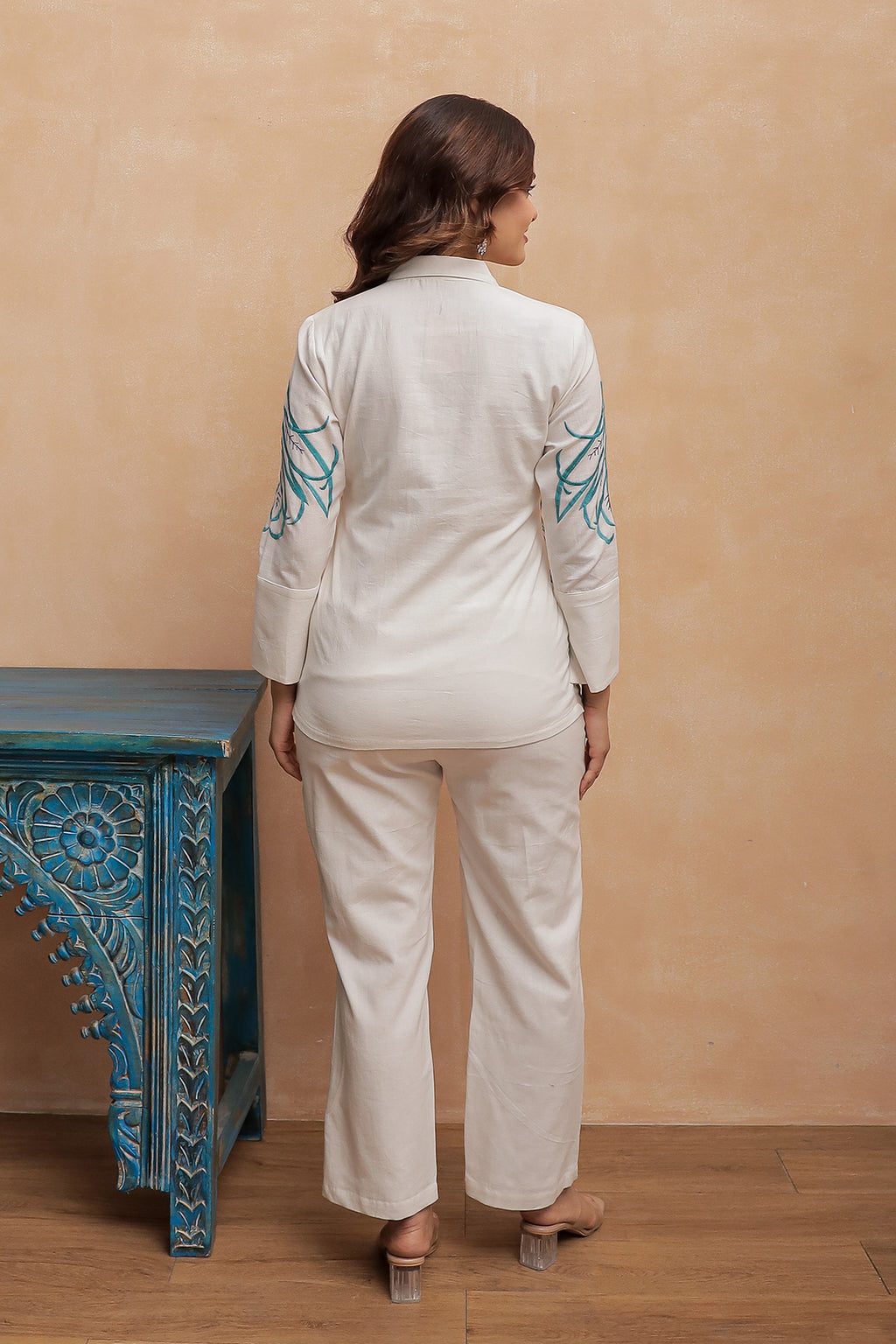 Zuri White Embroidery Co-ord Set