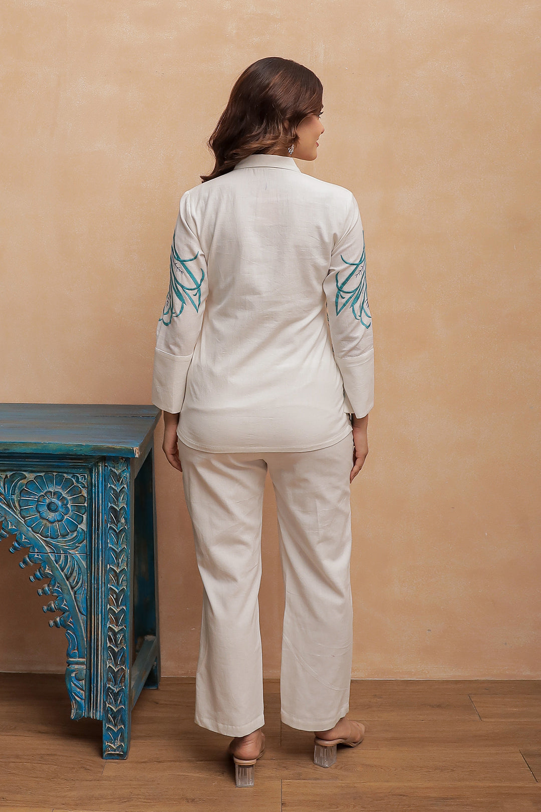 Zuri White Embroidery Co-ord Set
