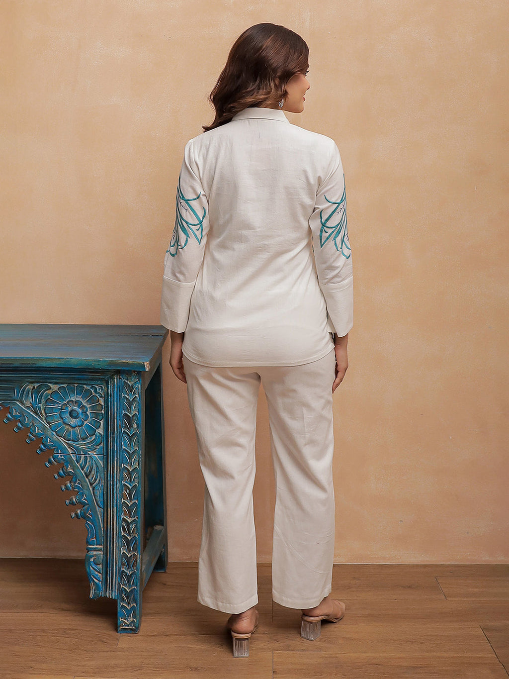 Zuri White Embroidery Co-ord Set