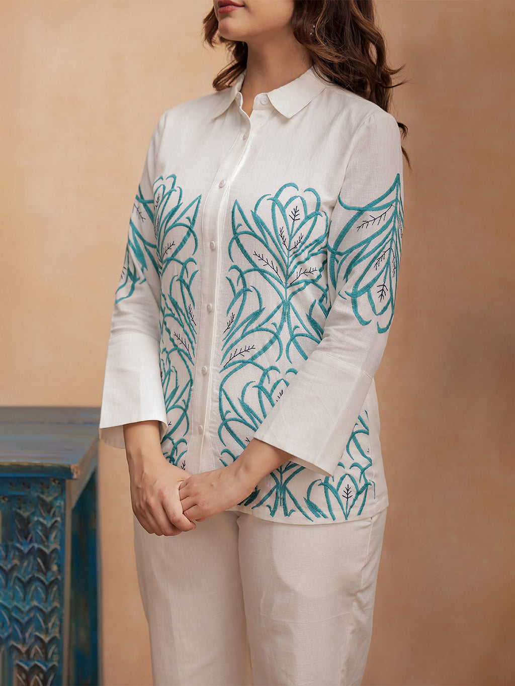 Zuri White Embroidery Co-ord Set