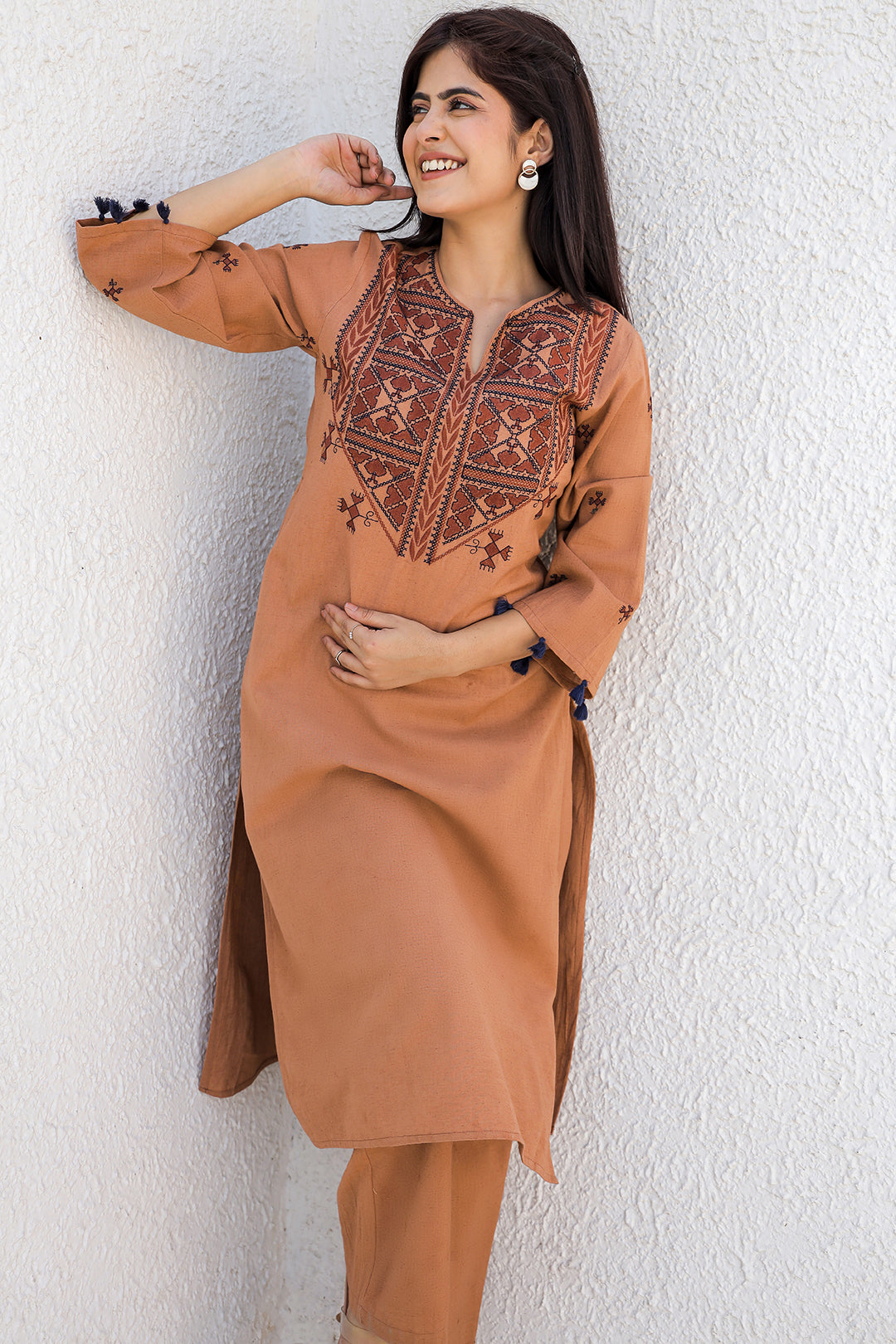 Madhuri Rust Embroidery Kurta set