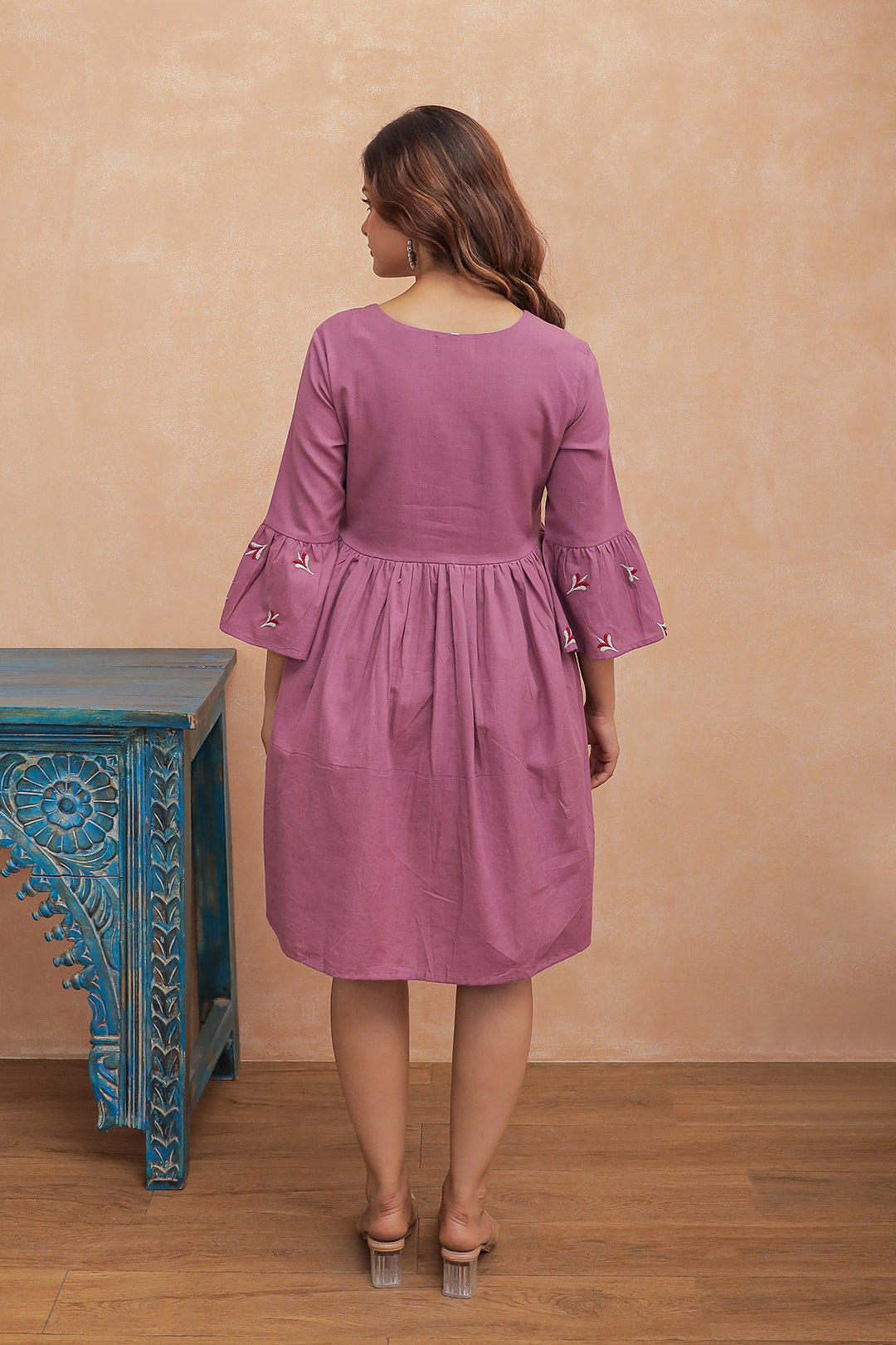 Abhi mauve embroidery dress