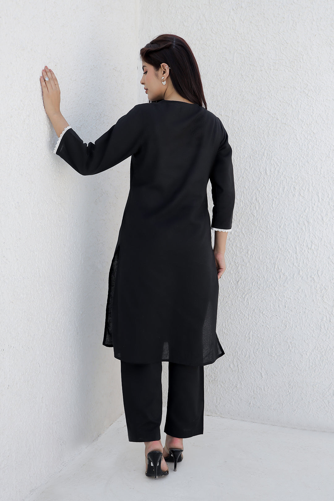 Nola Black  Embroidery Kurta set