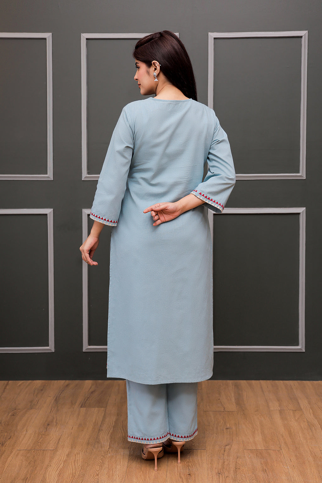 Madhuri Grey Embroidery Kurta set