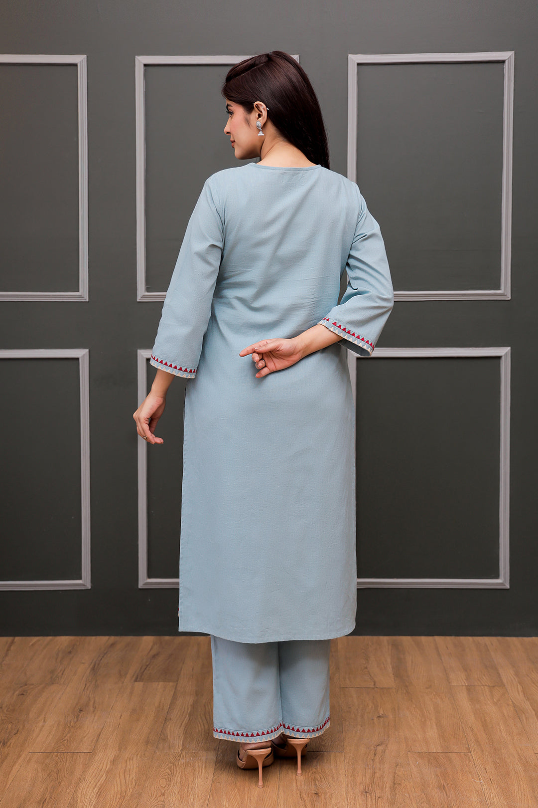Madhuri Grey Embroidery Kurta set