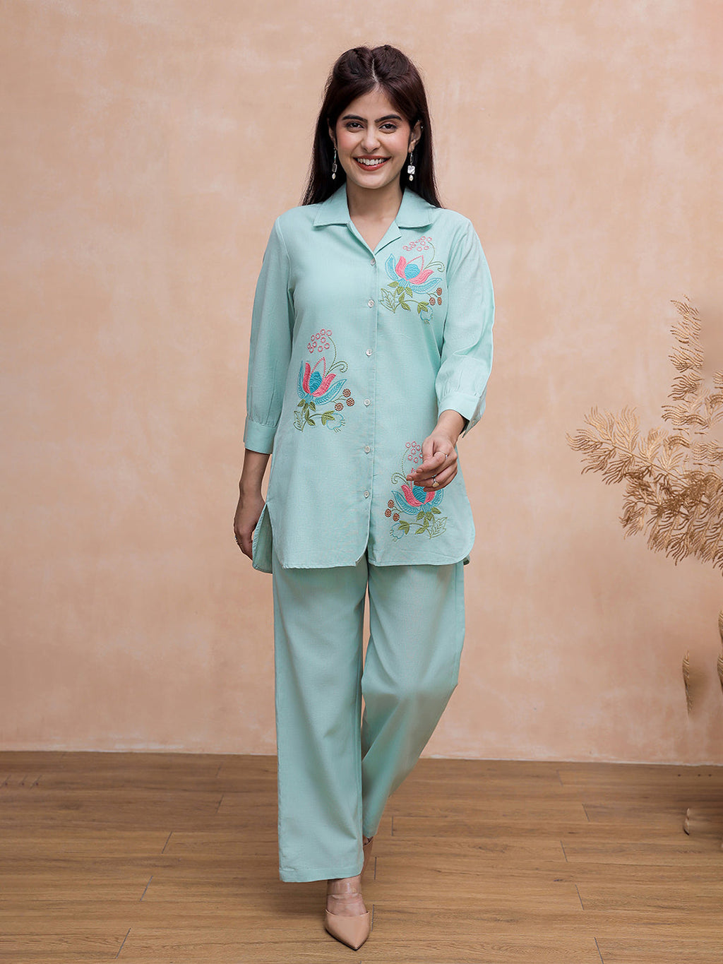 Kabir Sage Green  Embroidery Kurta Set