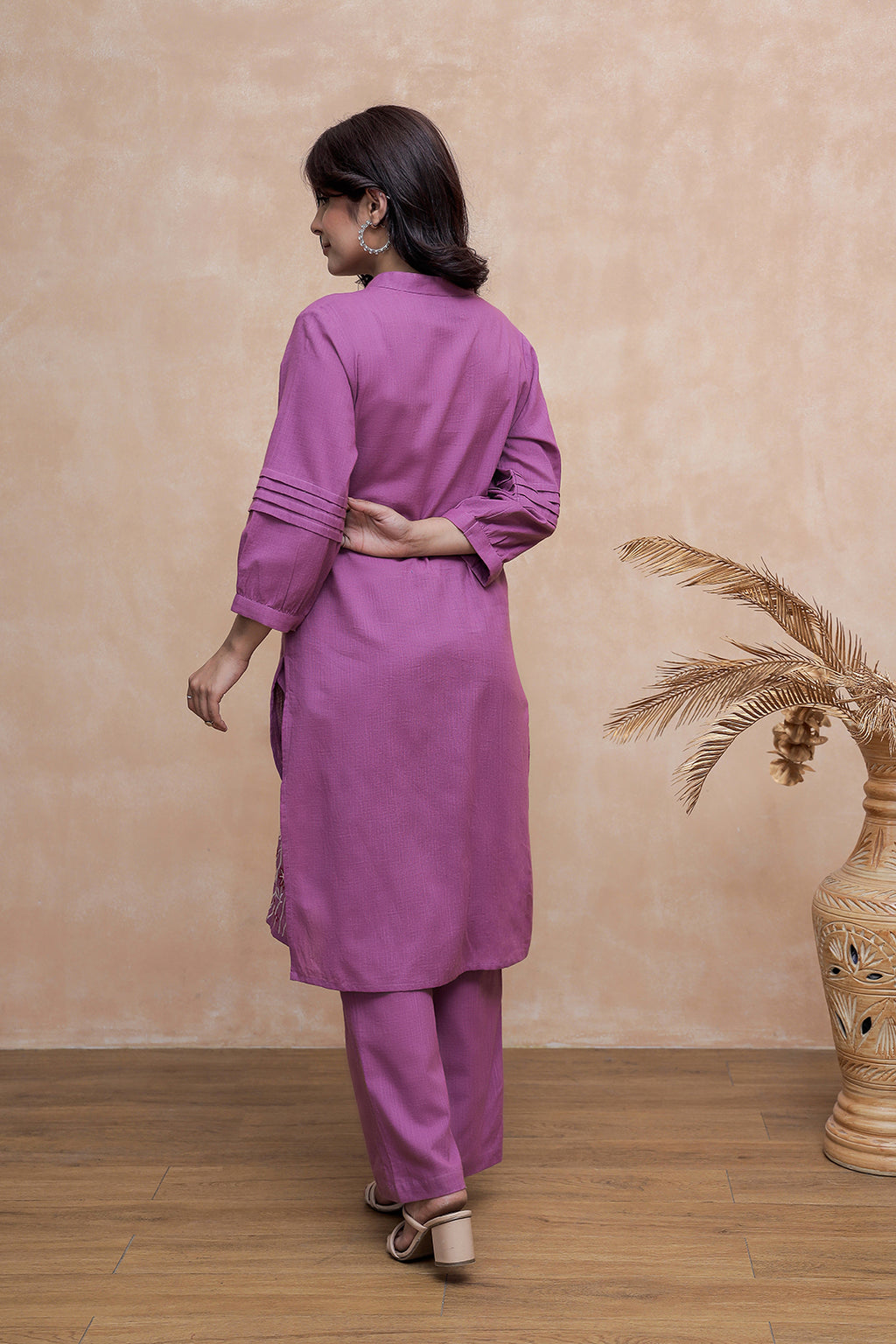 Nancy Purple Embroidery Kurta Set