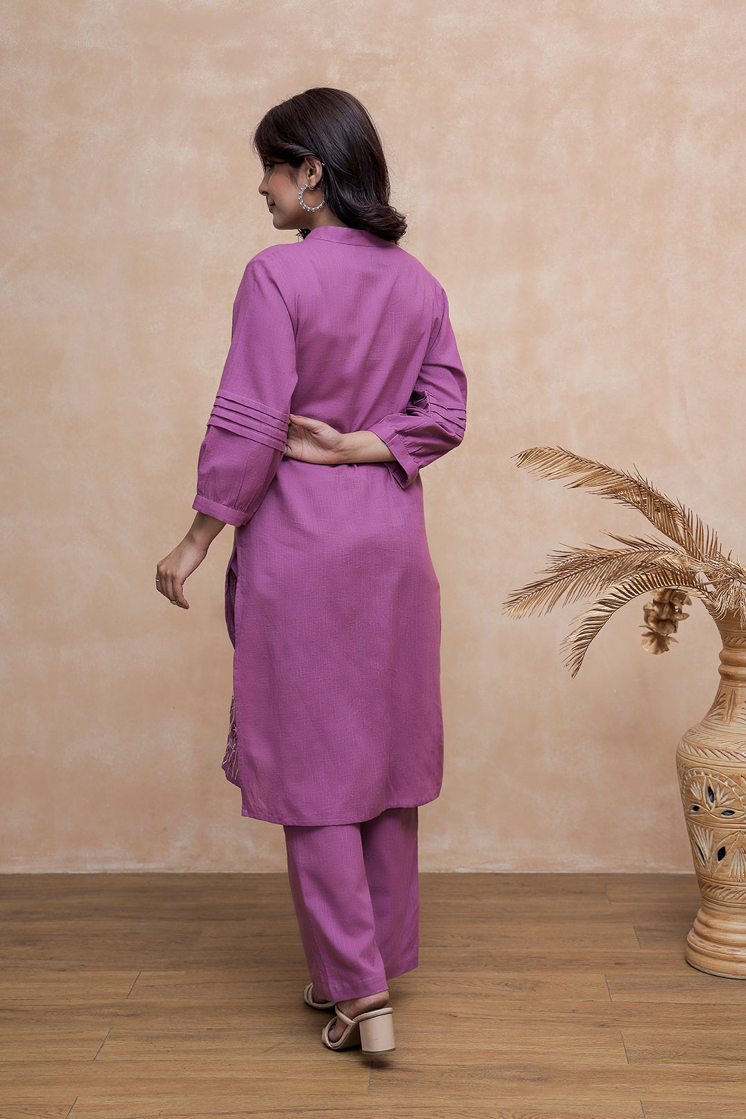 Nancy Purple Embroidery Kurta Set