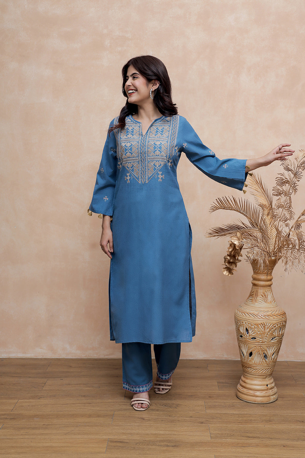 Madhuri Blue Embroidery Kurta Set