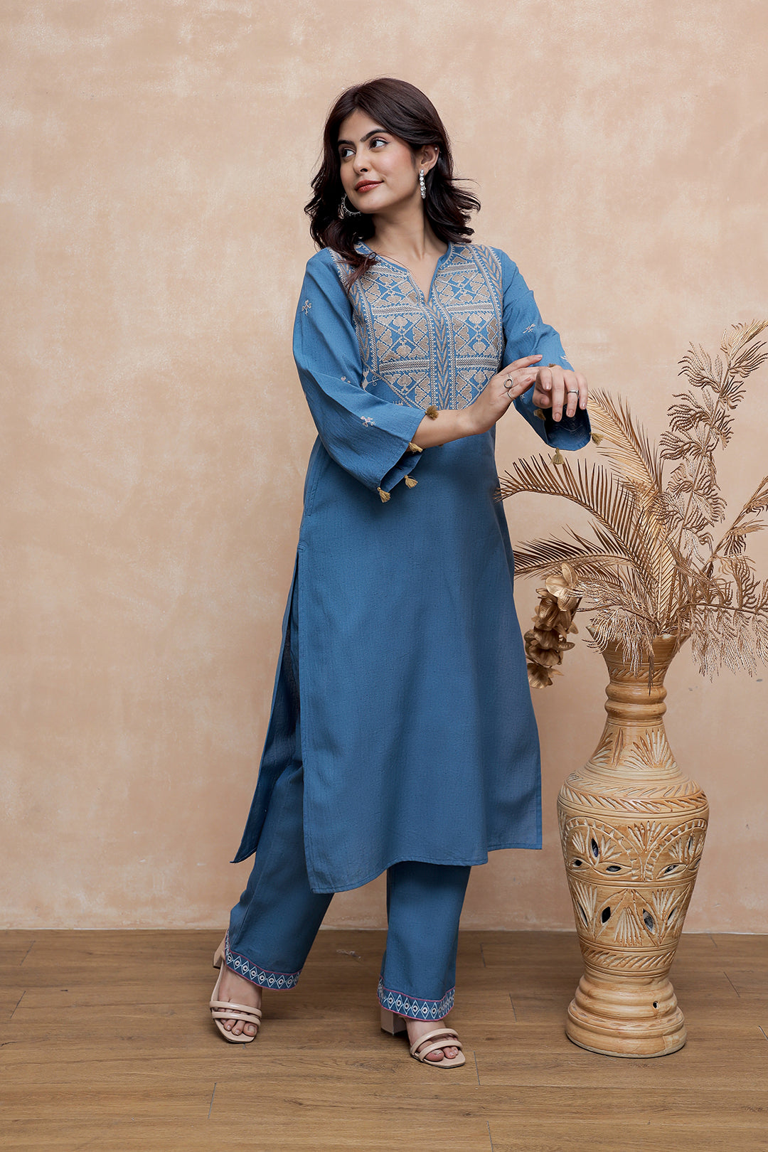 Madhuri Blue Embroidery Kurta Set