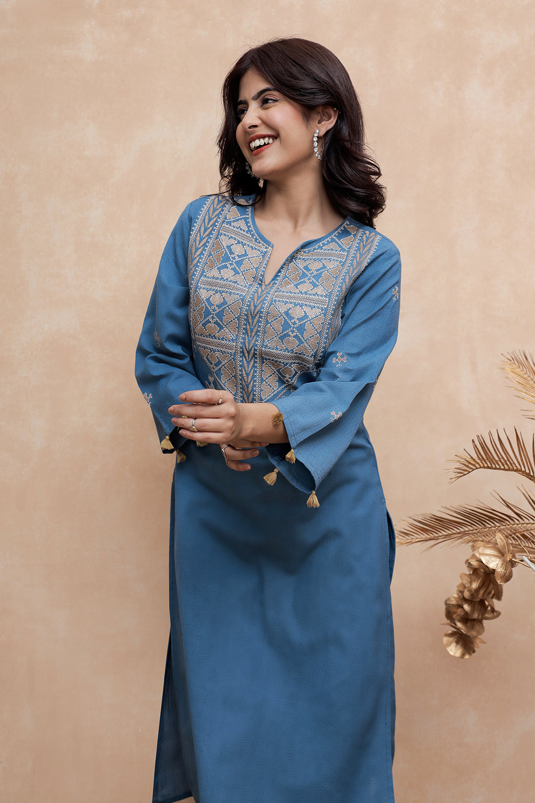 Madhuri Blue Embroidery Kurta Set