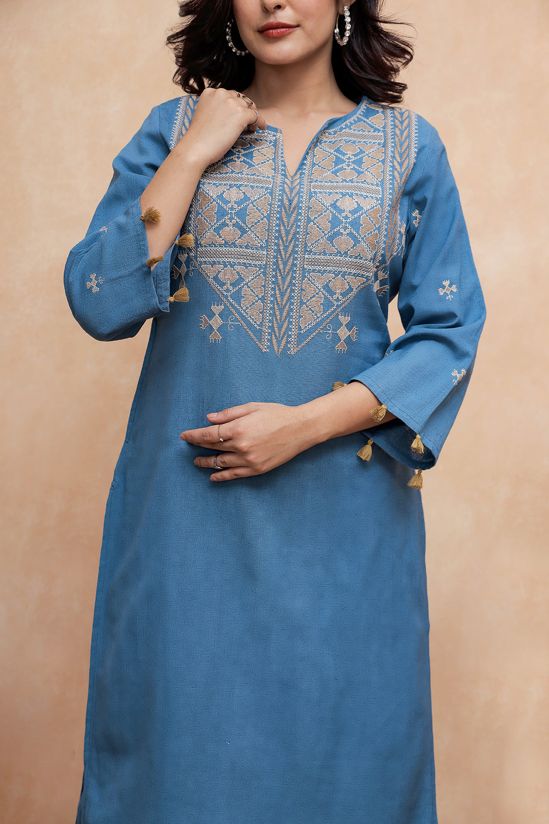 Madhuri Blue Embroidery Kurta Set
