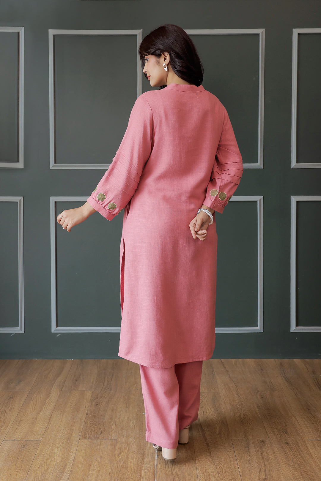 Nancy-2 Pink Embroidery Kurta Set