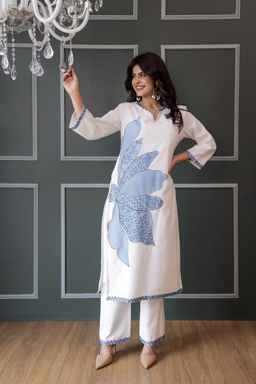 Laila Prime White Embroidery Kurta Set