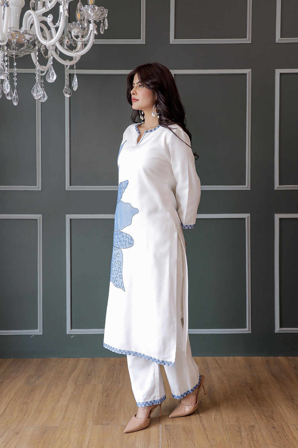 Laila Prime White Embroidery Kurta Set