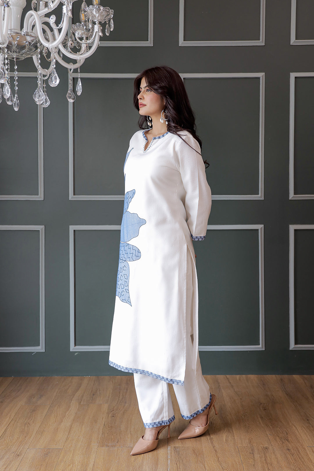 Laila Prime White Embroidery Kurta Set
