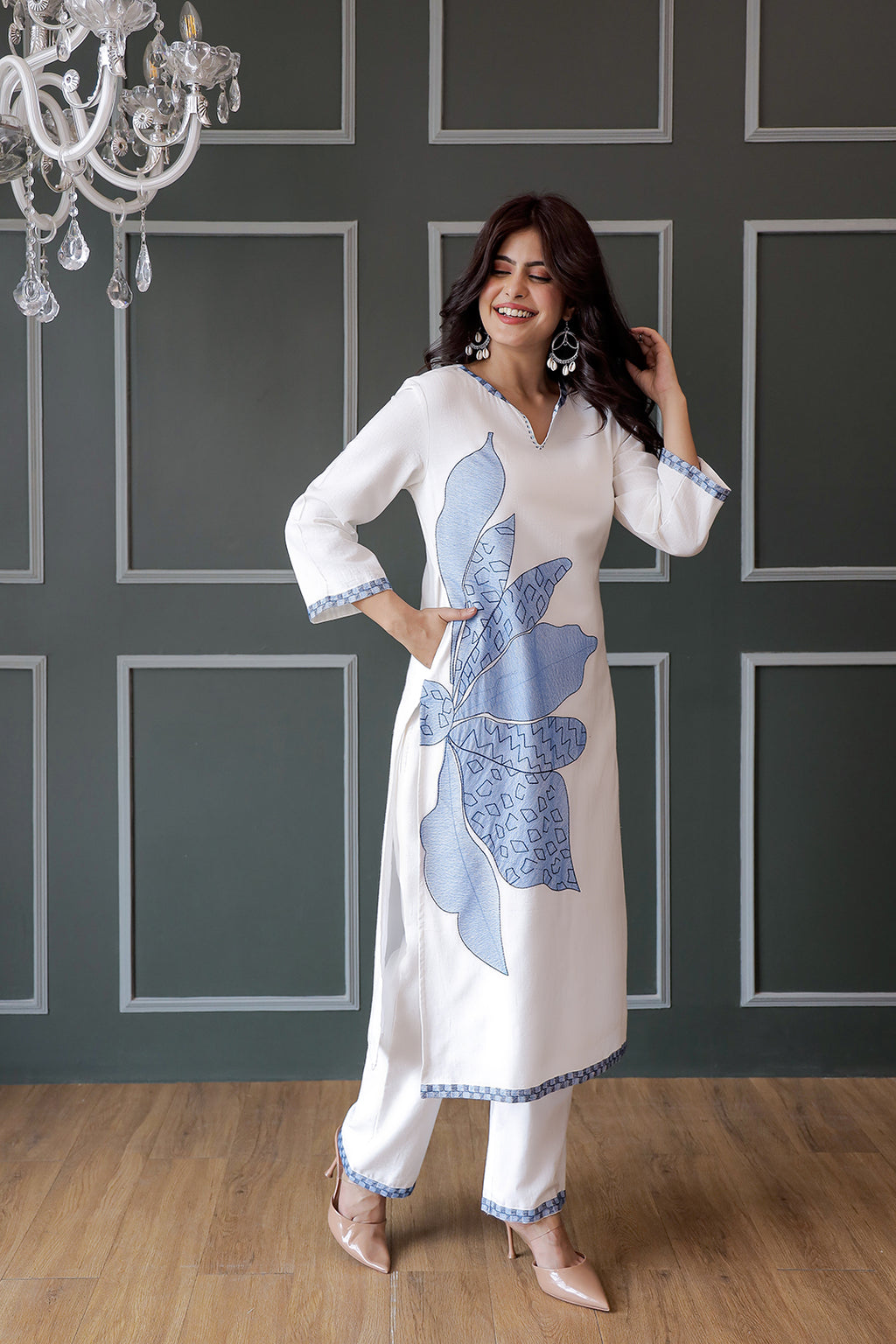 Laila Prime White Embroidery Kurta Set