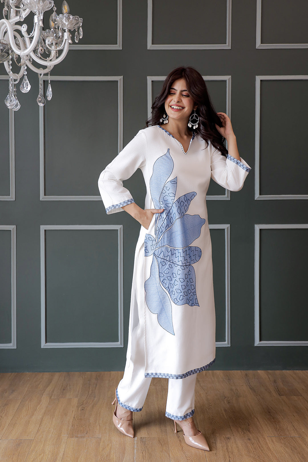 Laila Prime White Embroidery Kurta Set
