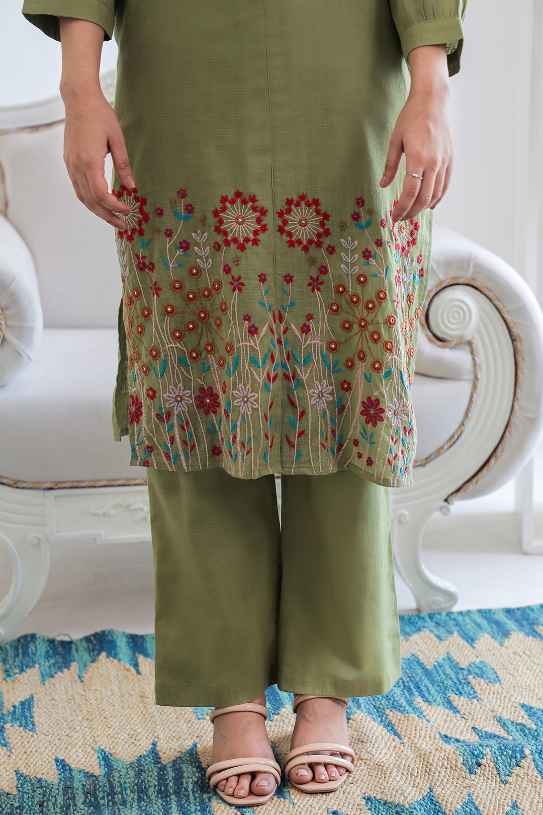 Nancy Green Embroidery Kurta Set