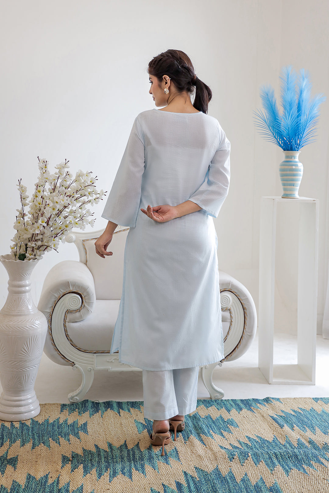 Sakhi Blue Embroidery Kurta Set