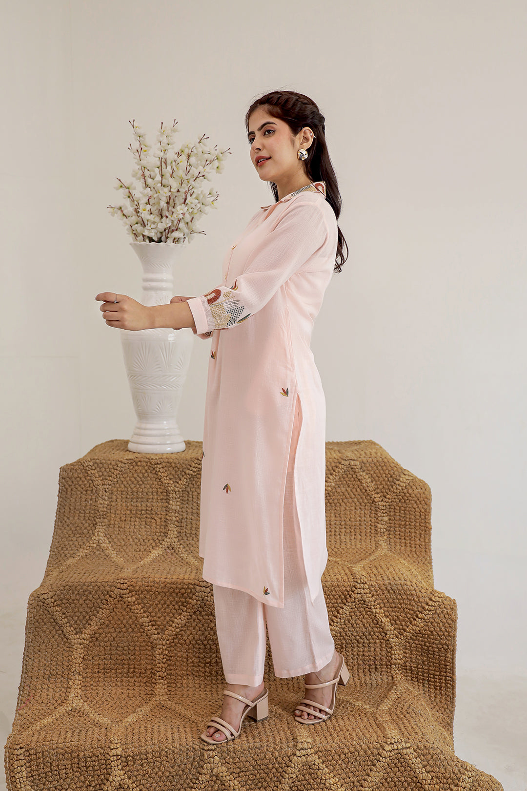 Royal Pink Embroidery Kurta Set