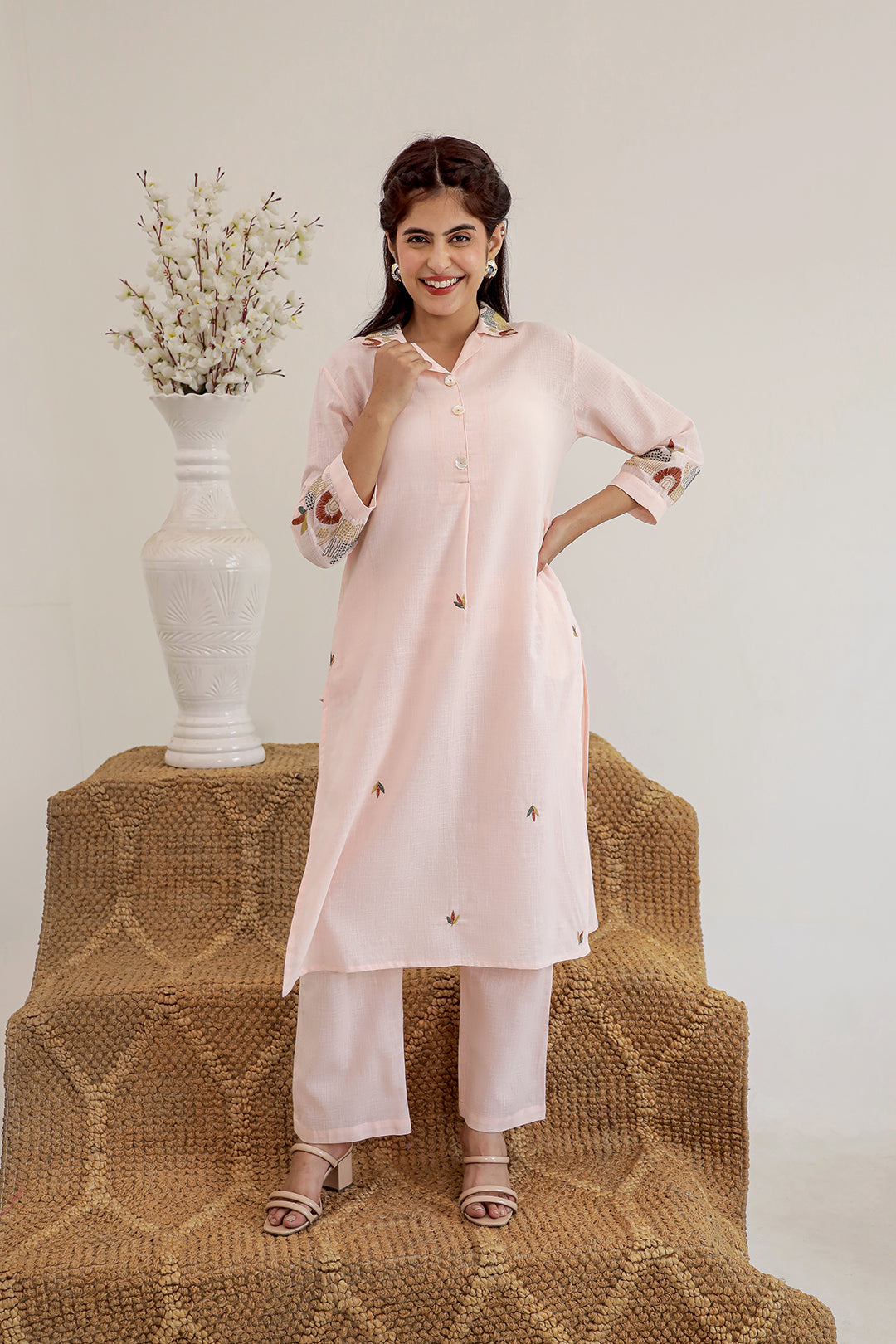 Royal Pink Embroidery Kurta Set