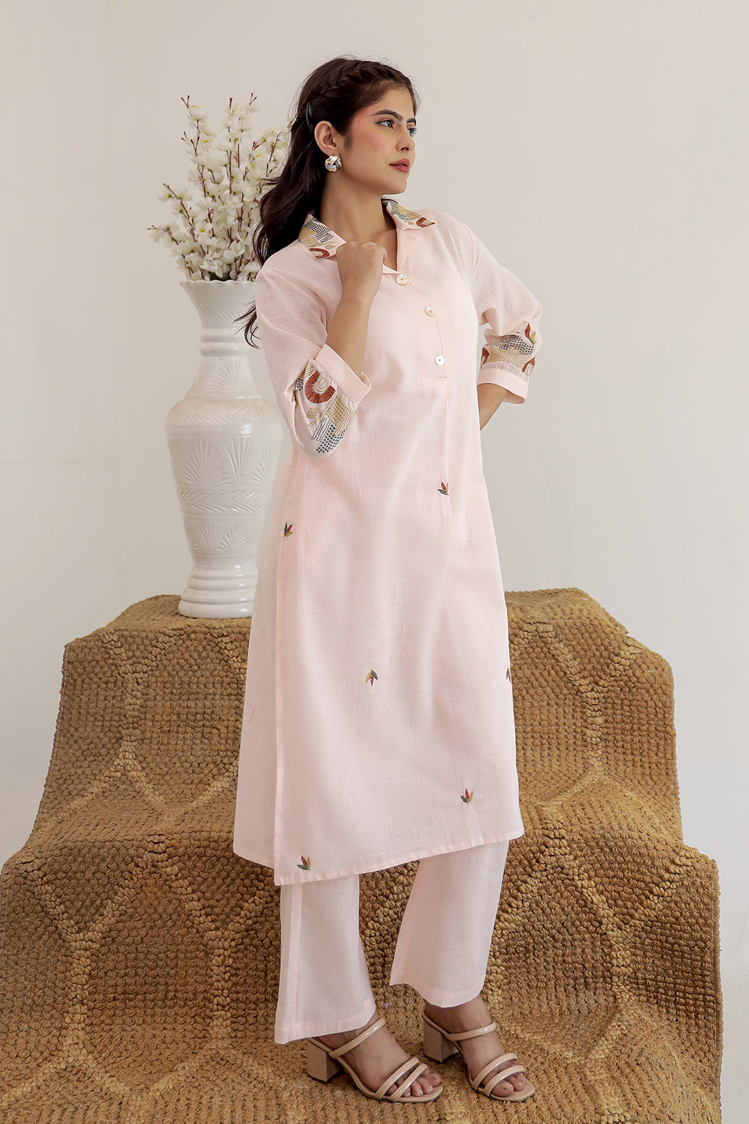 Royal Pink Embroidery Kurta Set