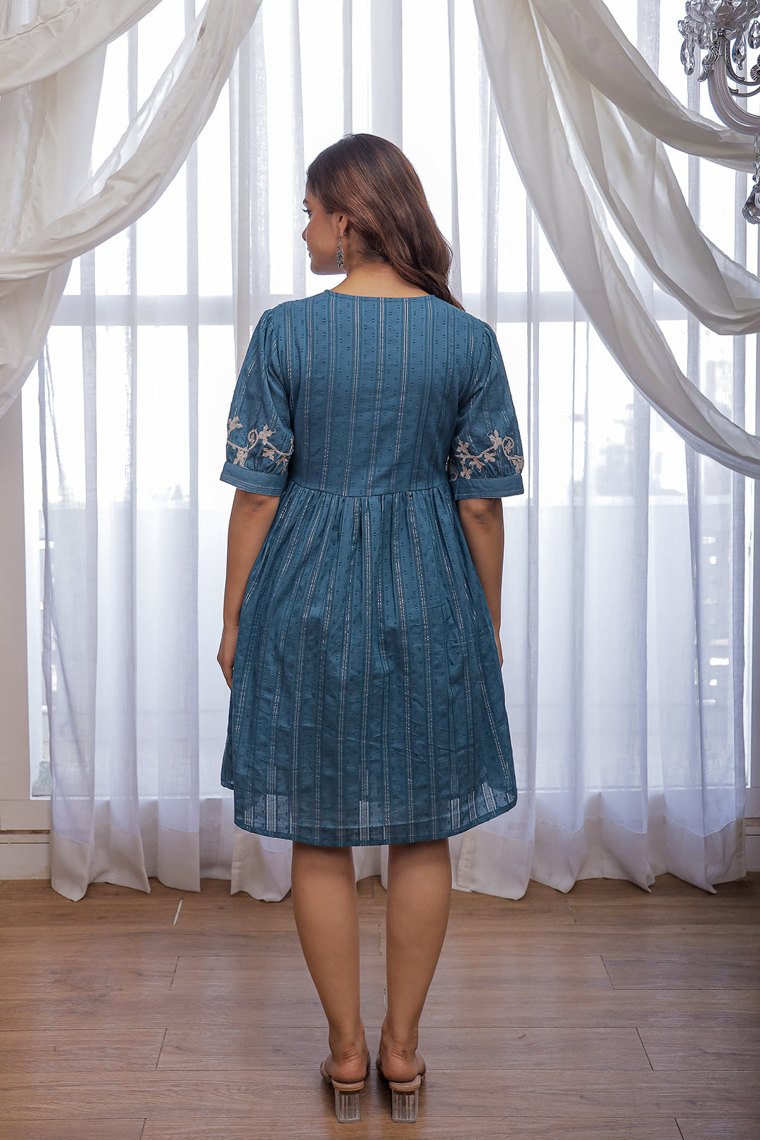 Soul Blue Embroidery Dress