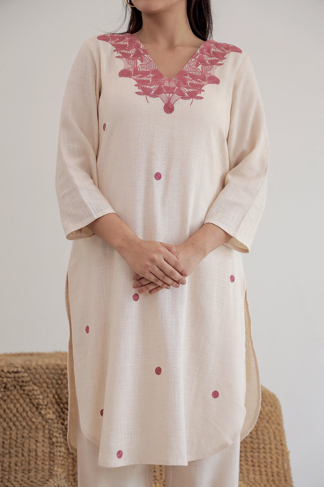 Kiani Beige Embroidery Kurta set
