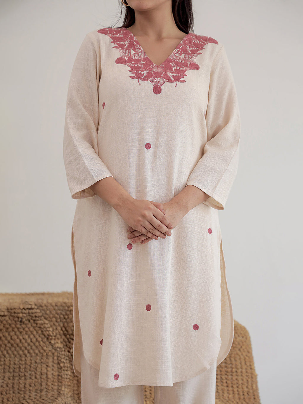 Kiani Beige Embroidery Kurta set
