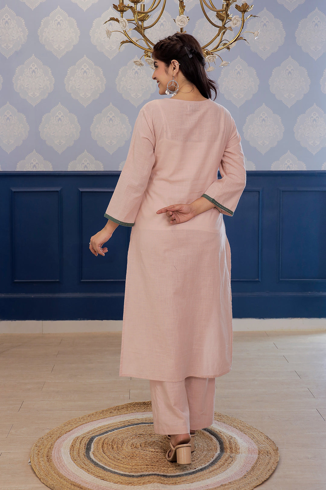 MadhuriBeige  Embroidery Kurta set