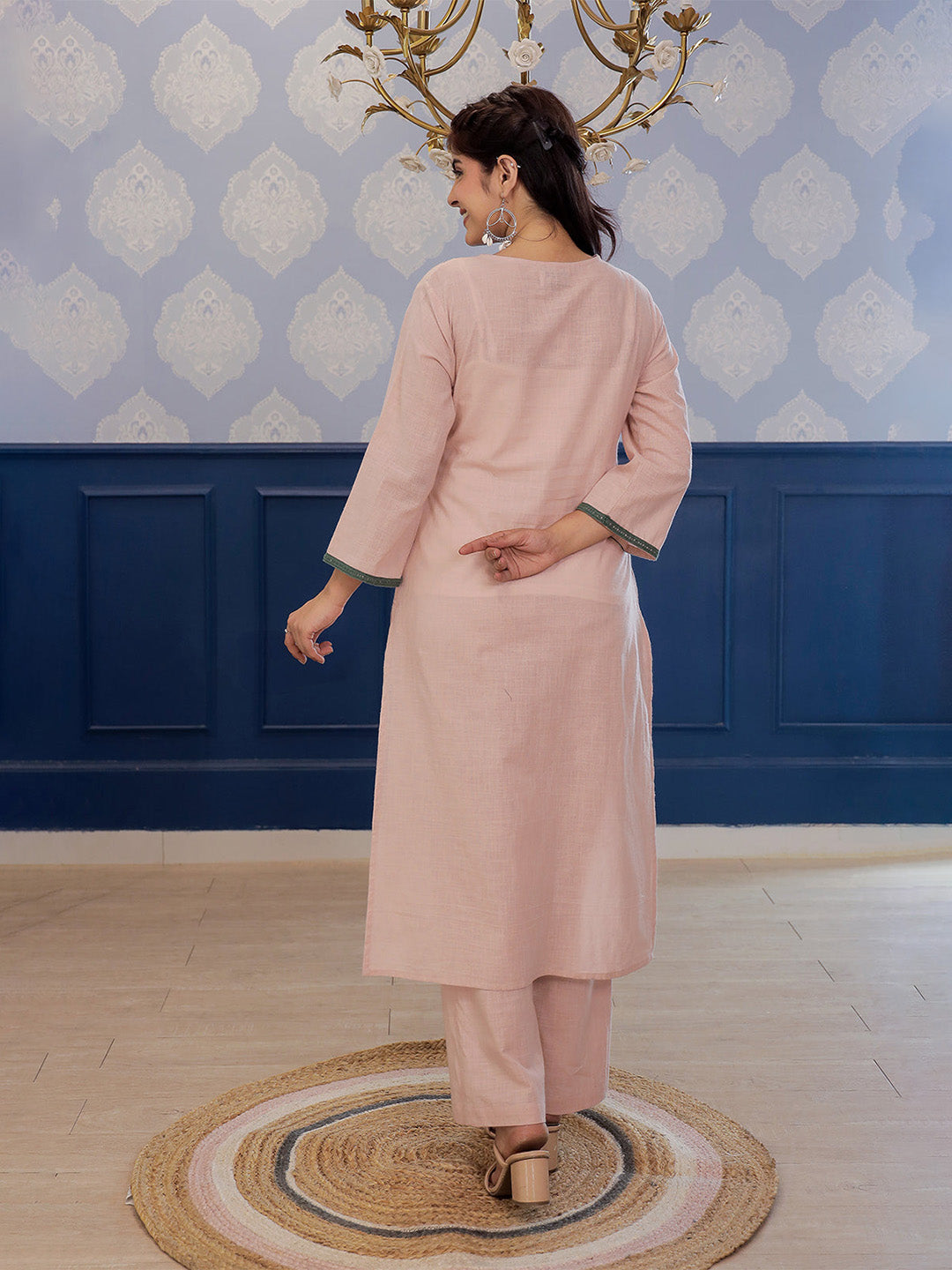 Madhuri Beige  Embroidery Kurta set