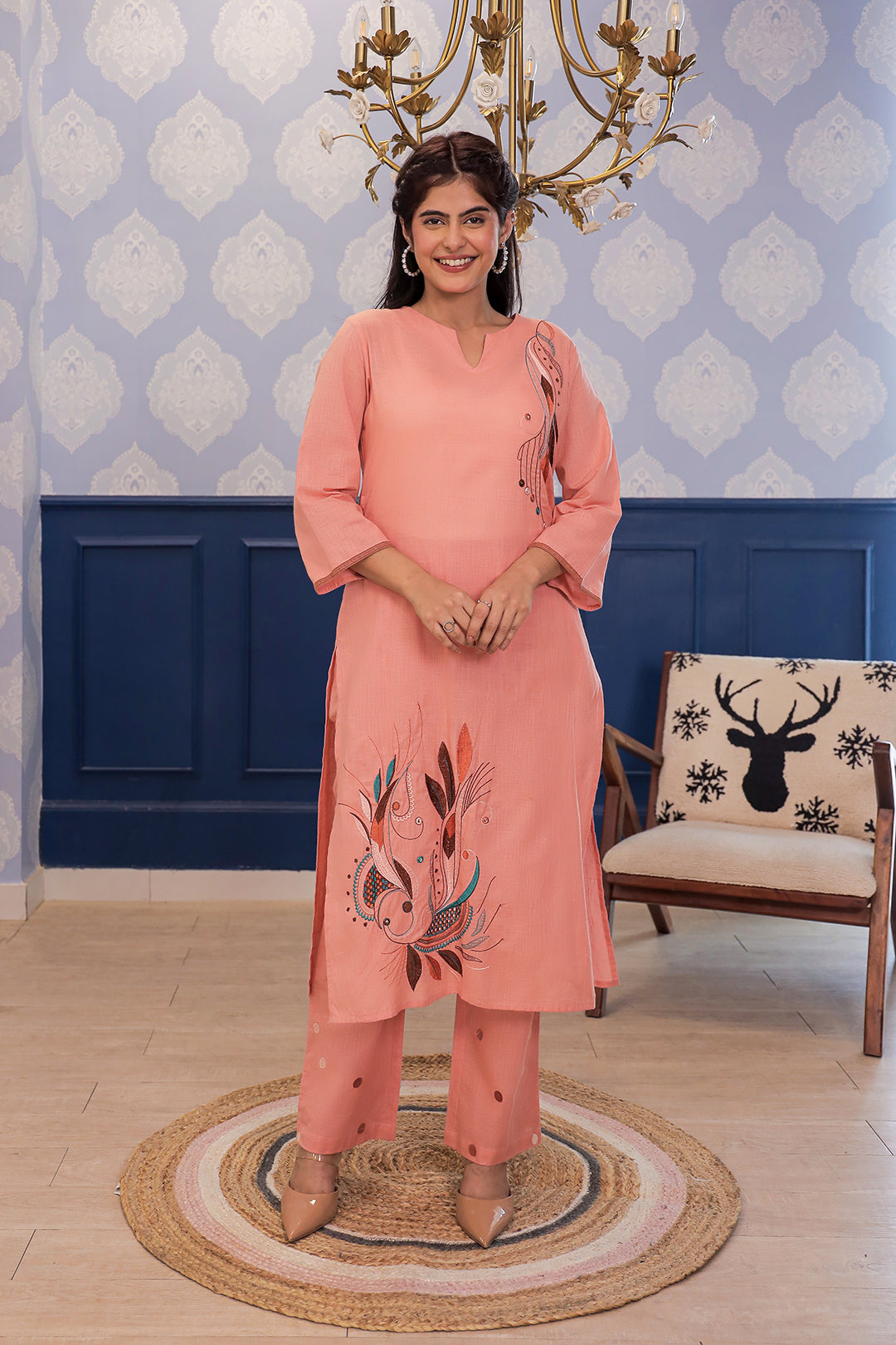 Madhuri Pink Embroidery Kurta set