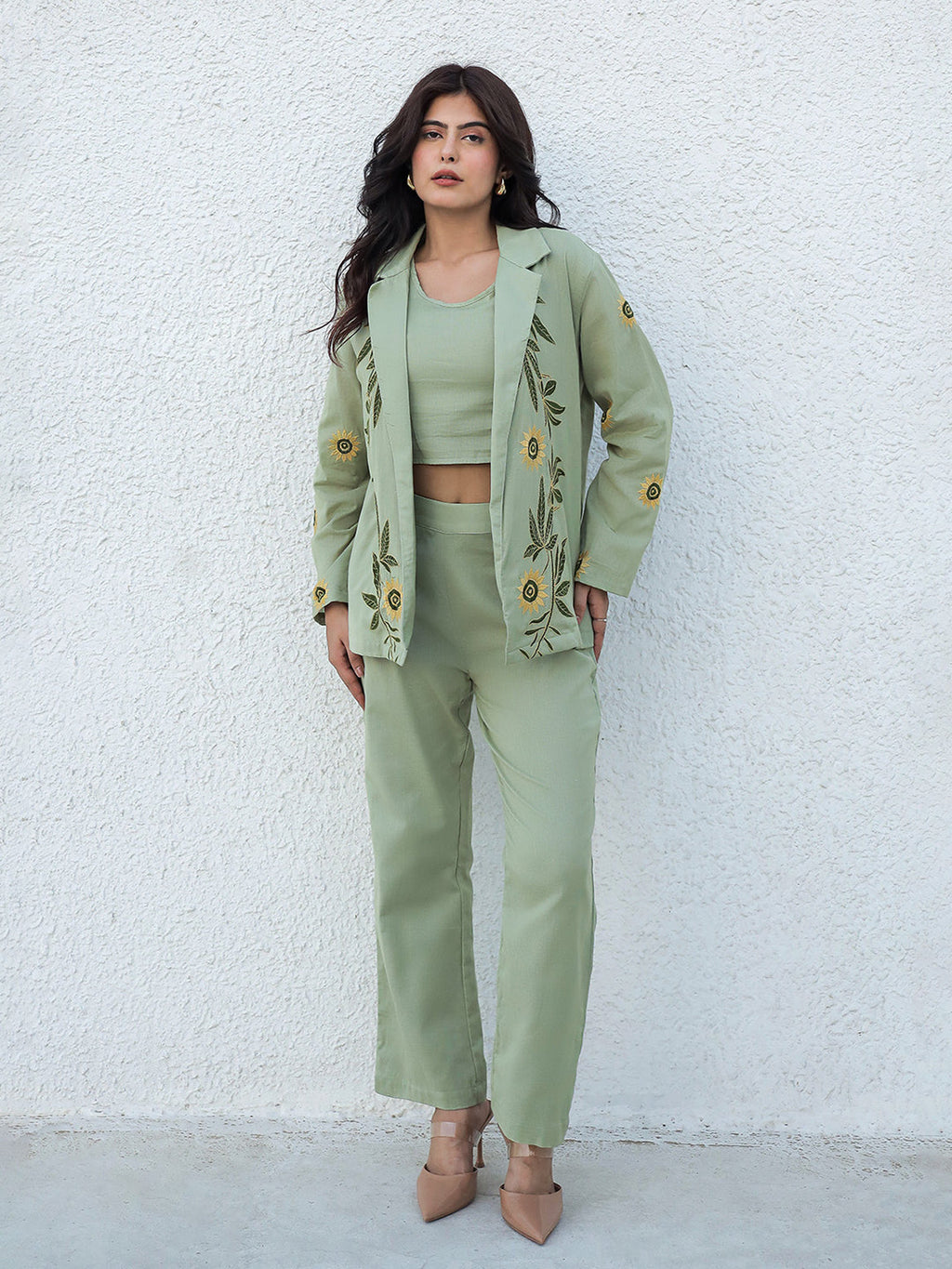Blazzer Sage Embroidery Co-ord Set