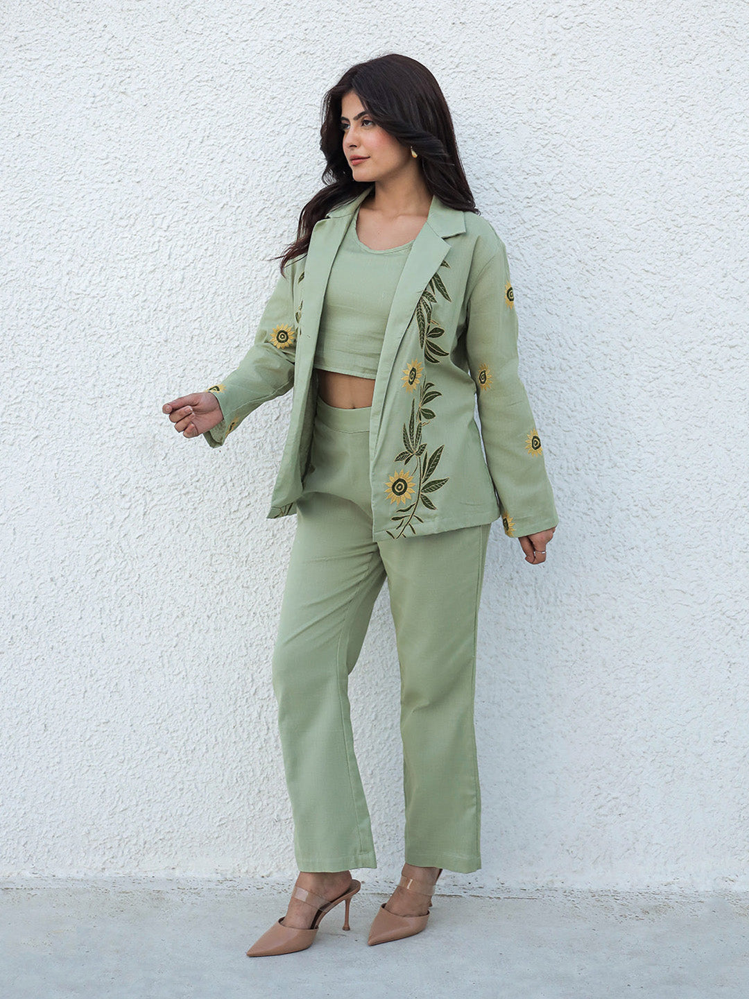 Blazzer Sage Embroidery Co-ord Set