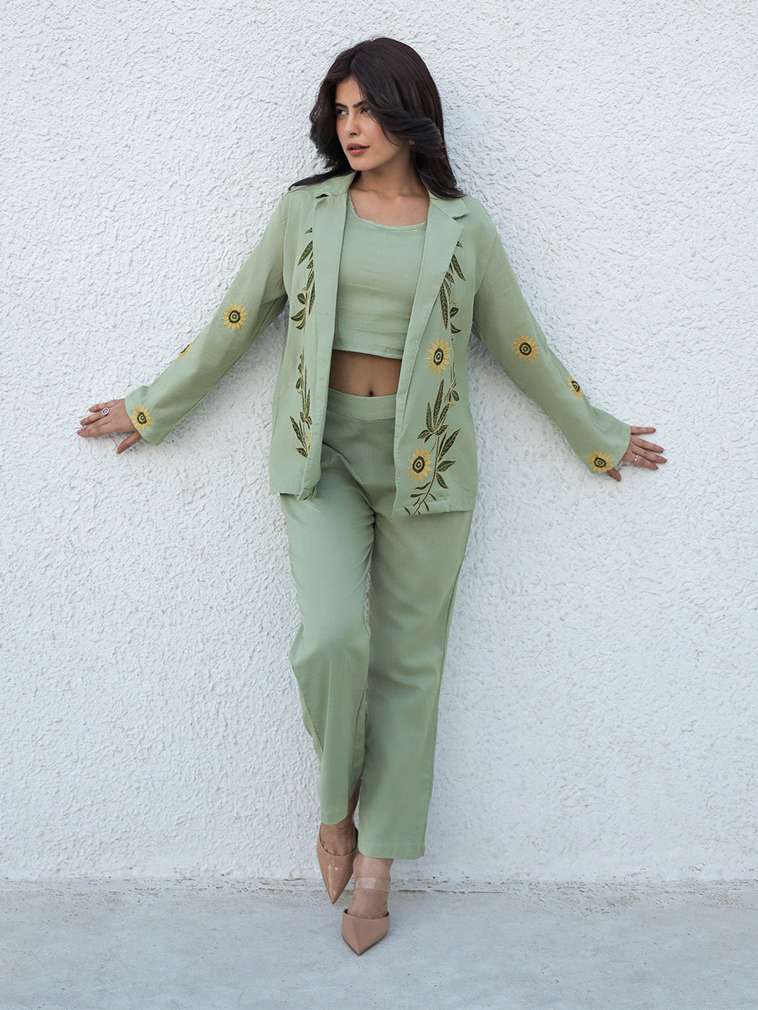Blazzer Sage Embroidery Co-ord Set