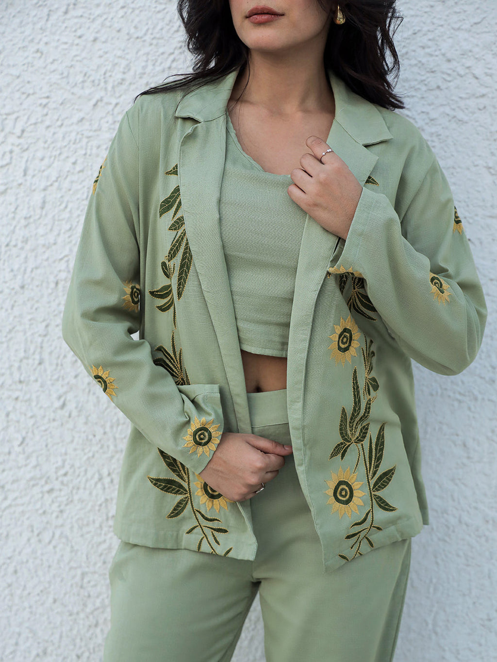 Blazzer Sage Embroidery Co-ord Set