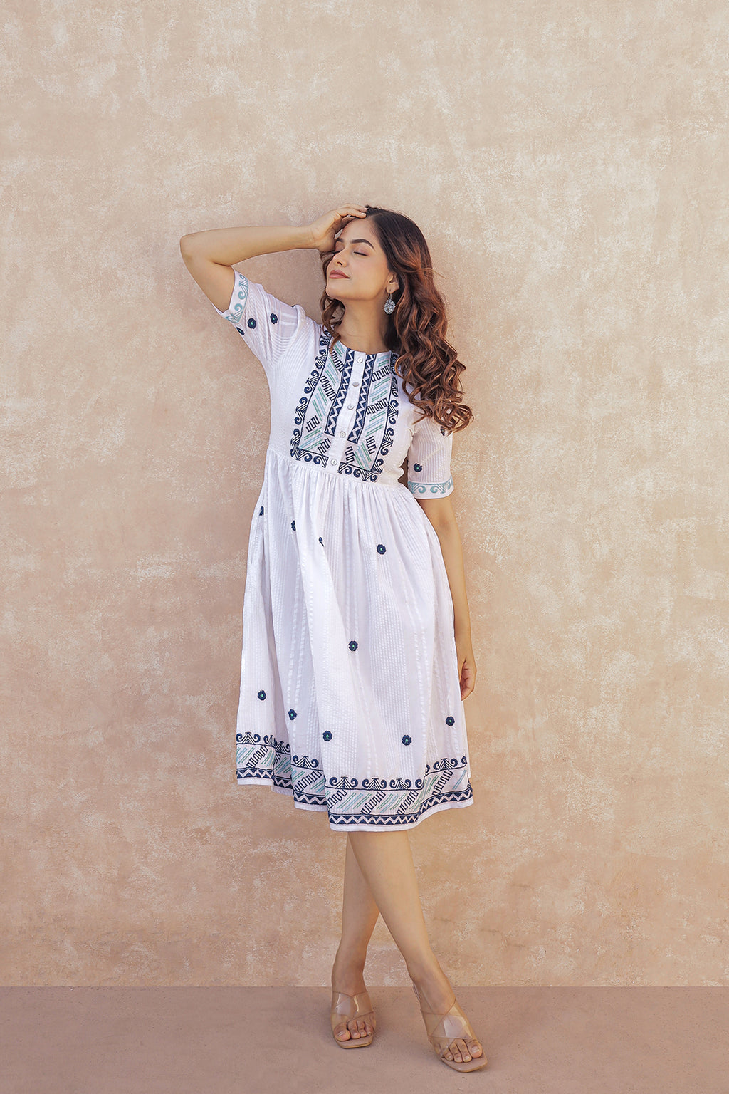 Hat Embroidery Short Dress